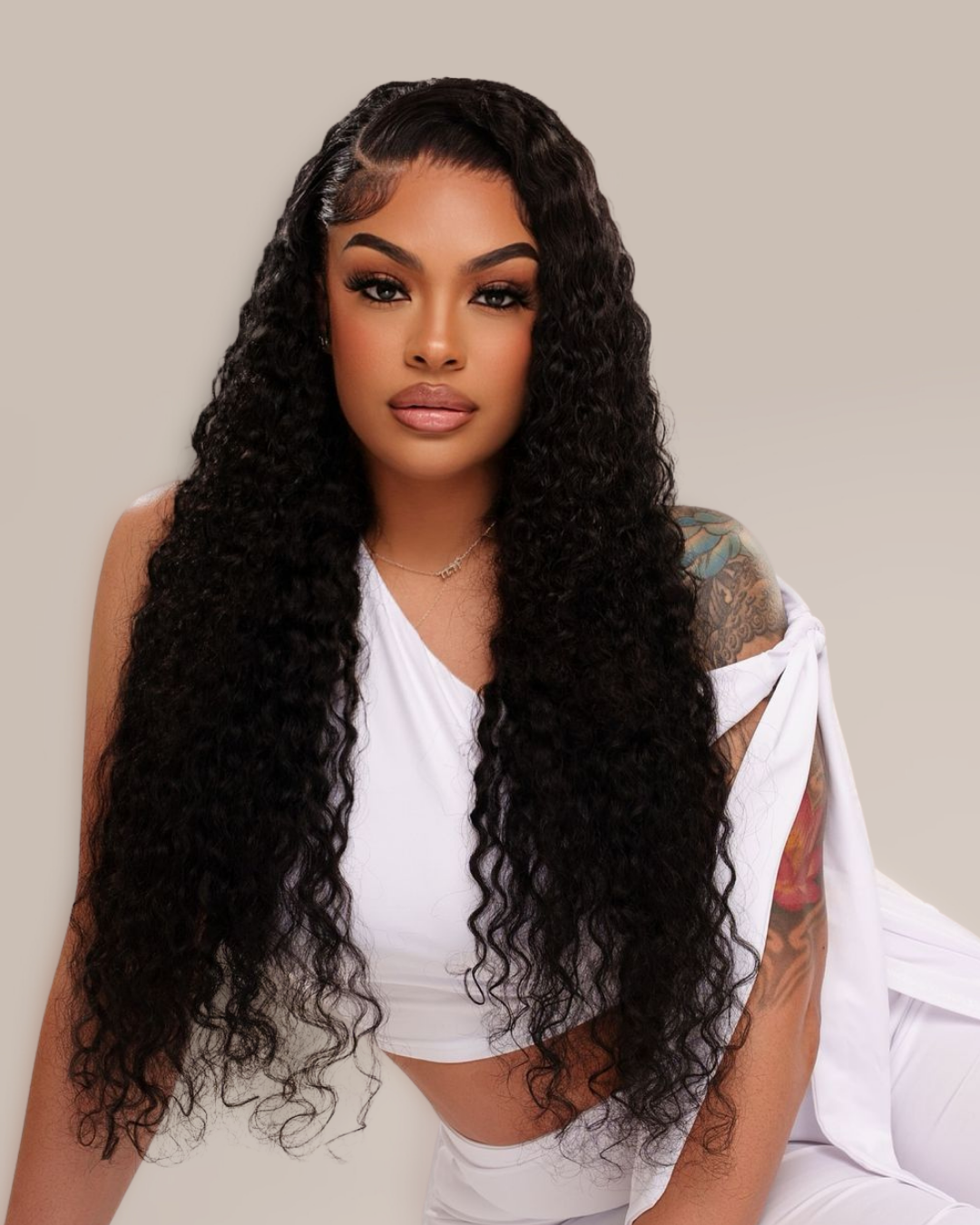 She's The Mane Attraction - #1B Long, Deep Wave Brazilian 100% Human Hair Wig
