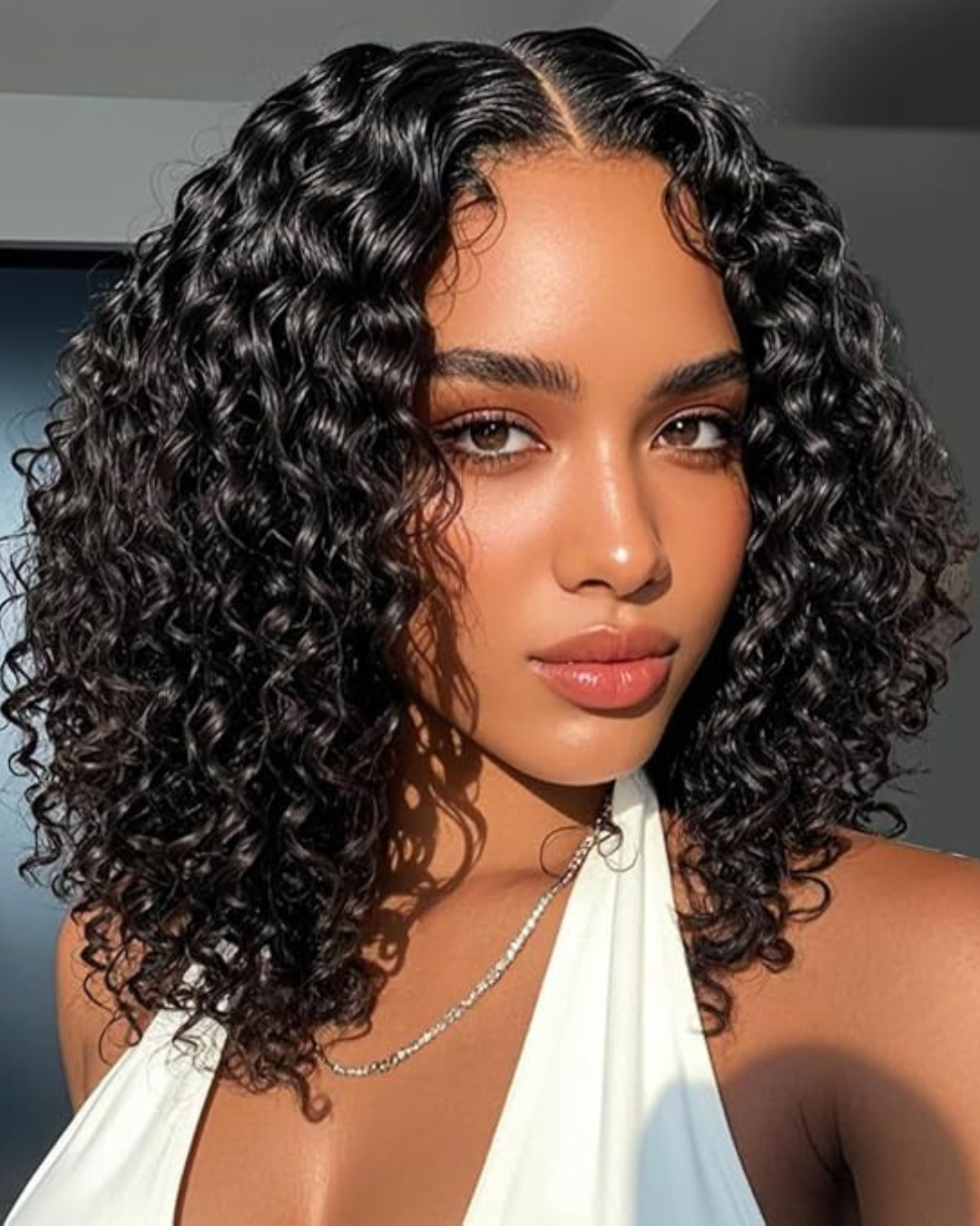 She’s Girlie - #1B Deep Wave Bob 100% Brazilian Human Hair Wig