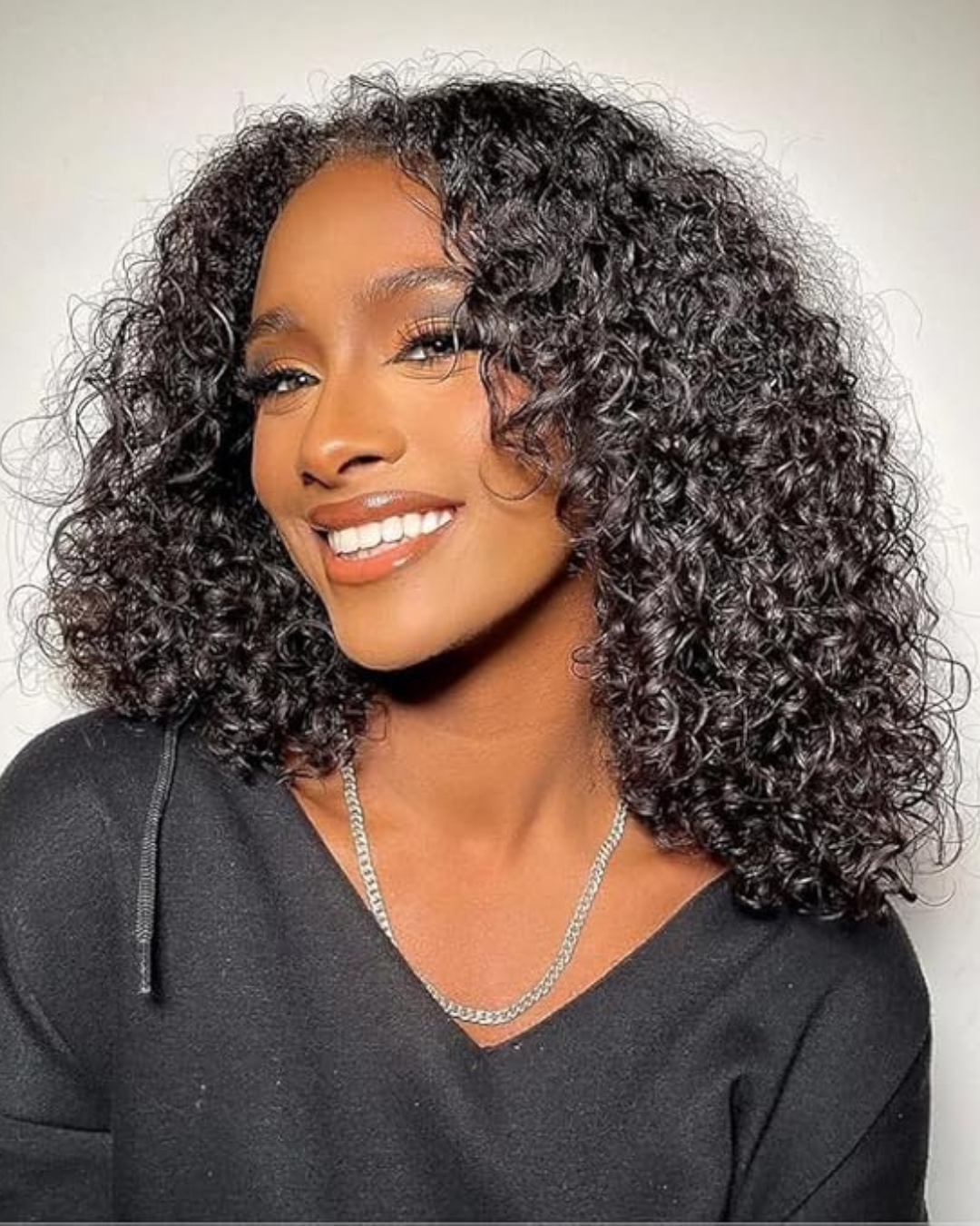 She’s Girlie - #1B Deep Wave Bob 100% Brazilian Human Hair Wig